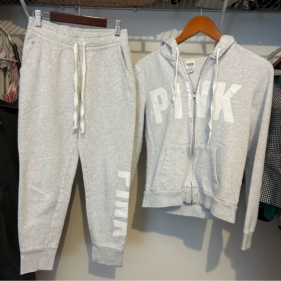 Victoria's Secret Tops - Gray Victoria’s Secret Hoodie and Sweatpants Set